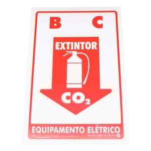 Placa-de-Sinalizacao-B-C-EXTINTOR-CO²-EQUIPAMENTO-ELETRICO-Ref-PAF-302-ENCARTALE-