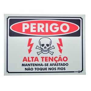 Placa-de-Sinalizacao-300x400mm---PERIGO-ALTA-TENSAO-MANTENHA-SE-AFASTADO-NAO-TOQUE-NOS-FIOS---ENCARTALE-