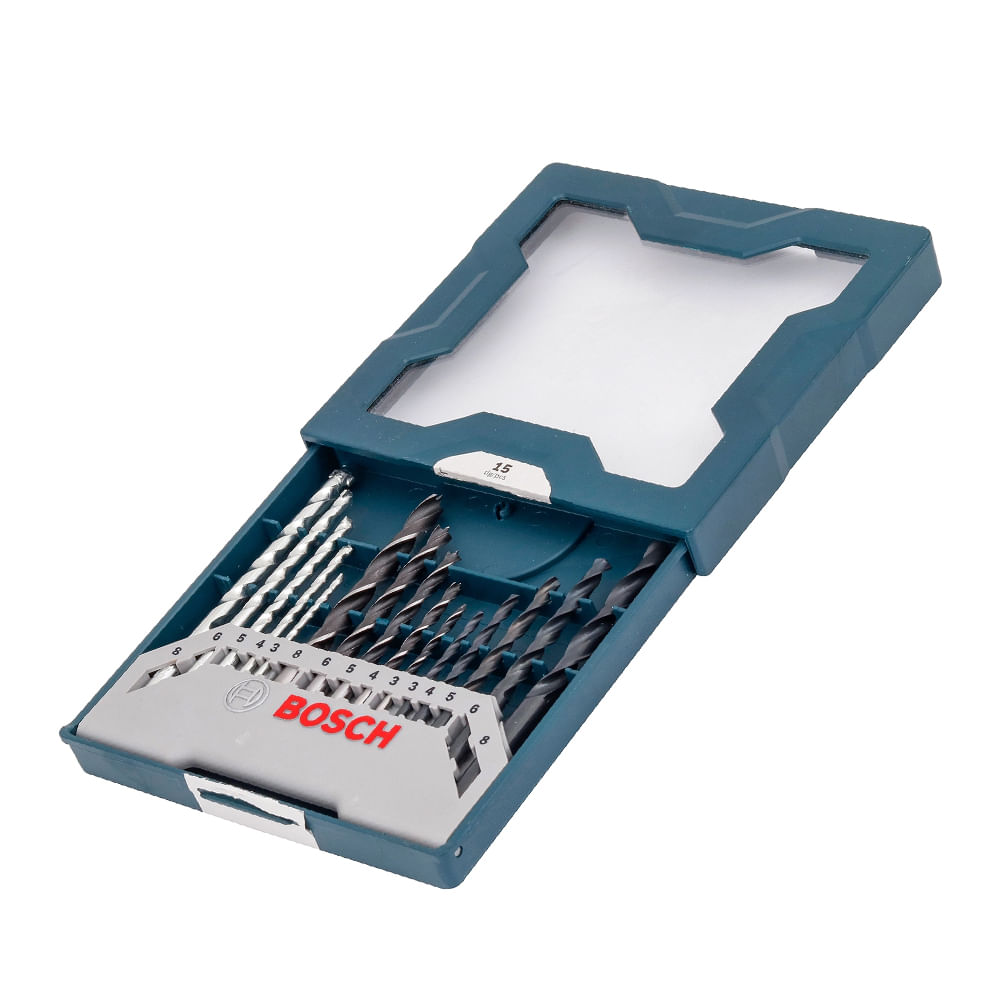 Kit Brocas para Concreto, Metal e Madeira com 15 peças Mini X-Line ...